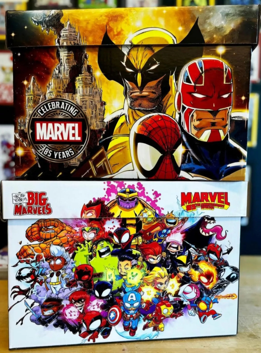 Marvel 85th Anniversary Graphic Comic Short Box Storage with