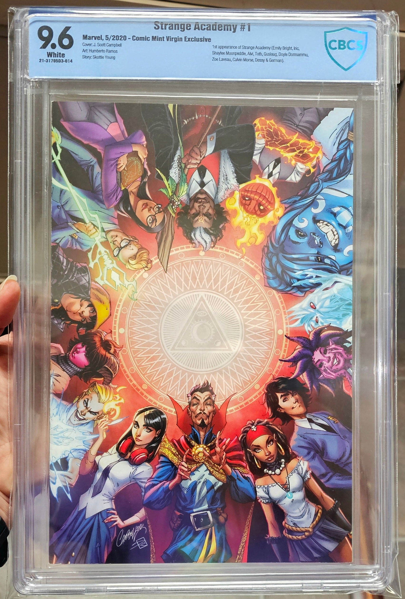 CBCS 9.6 Strange Academy #1 J Scott Campbell Virgin Variant