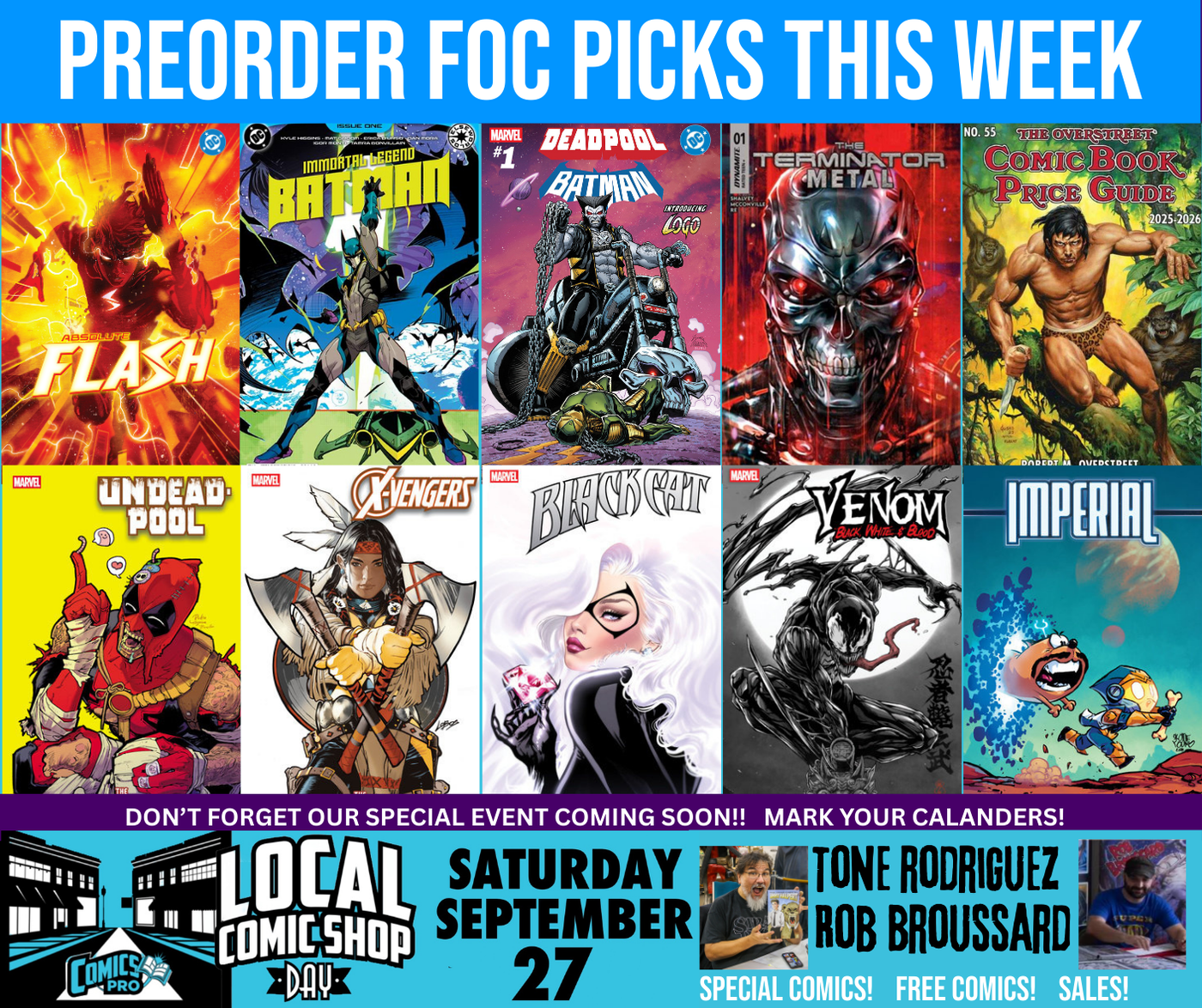 FOC Picks! Preorder before Final Order Cutoff to guarantee your comics!