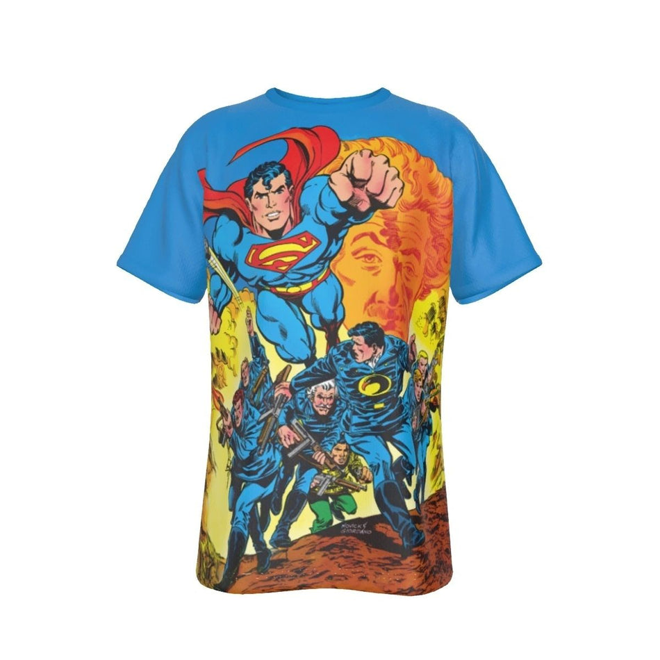 DC COMICS PRESENTS 6 COVER ALL OVER PRINT SHIRT AND TANK -SUPERMAN BLACKHAWK