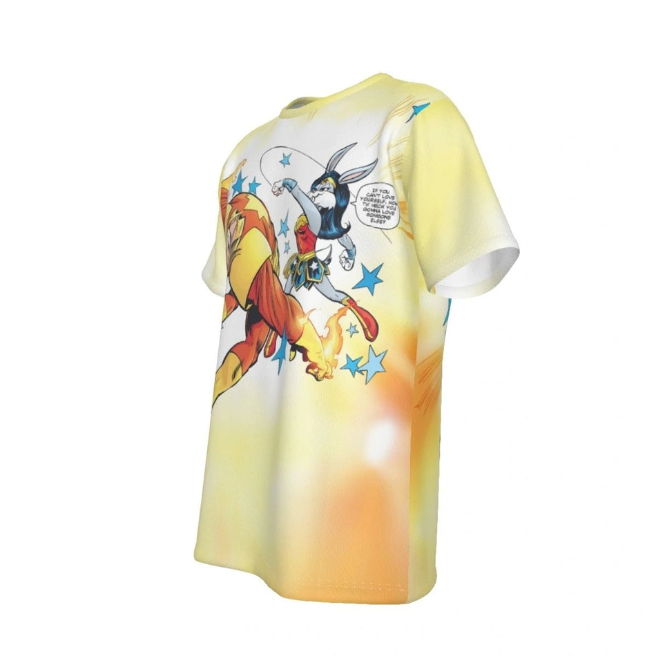 BUGS BUNNY MEETS LEGION COVER ALL OVER PRINT SHIRT AND TANK - WONDER BUGS VS SUNBOY