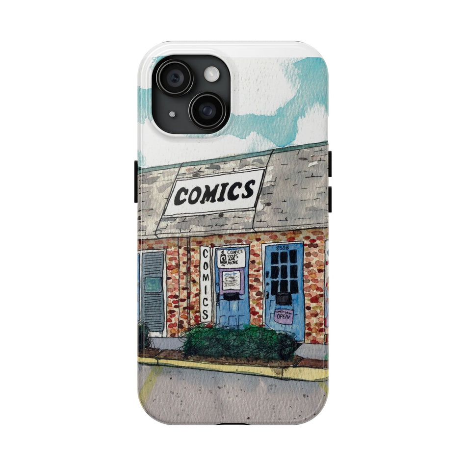 Colorful Comic Shop Phone Case, Durable Cover for Comic Lovers, Unique Gift for Birthdays, Geeky Accessories, Tough Phone Cases