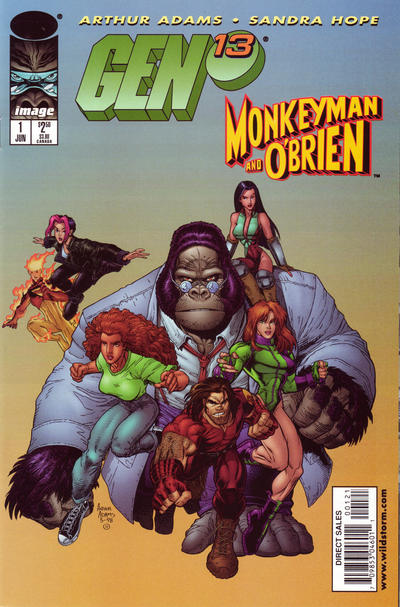 Gen 13 / MonkeyMan & O'Brien 1998 #1 Alternate Cover - 9.4 - $7.99