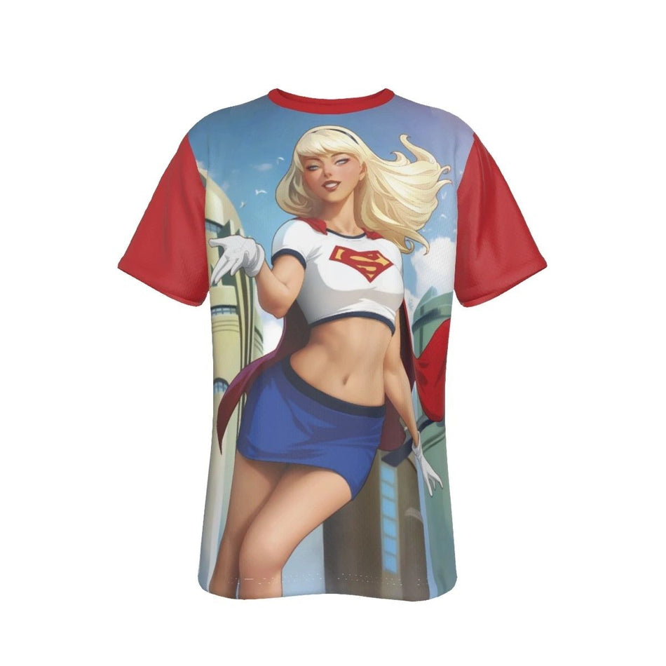 SUPER GIRL ALL OVER PRINT SHIRT AND TANK TOP - STANLEY ARTGEM LAU ART