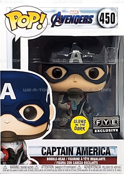 Funko Marvel Avengers Captain America Exclusive Glows In The Dark #450