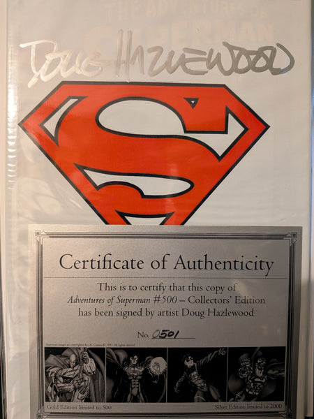 Adventures of Superman 1987 #500 [Collector's Set] Signed by Doug Hazlewood - high grade - $19.99