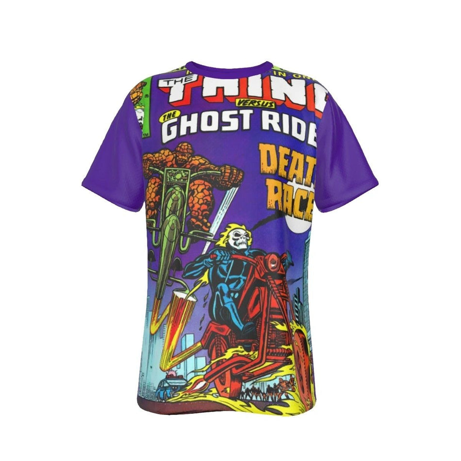 `MARVEL TWO IN ONE 80 ALL OVER PRINT SHIRT - THING- GHOST RIDER