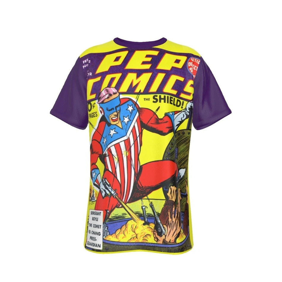PEP COMICS 2 ALL OVER PRINT SHIRT AND TANK - THE SHEILD