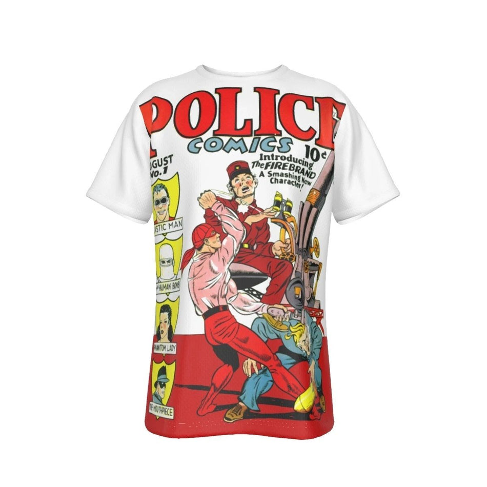 POLICE COMICS 1 ALL OVER PRINT SHIRT AND TANK - 1ST PLASTIC MAN