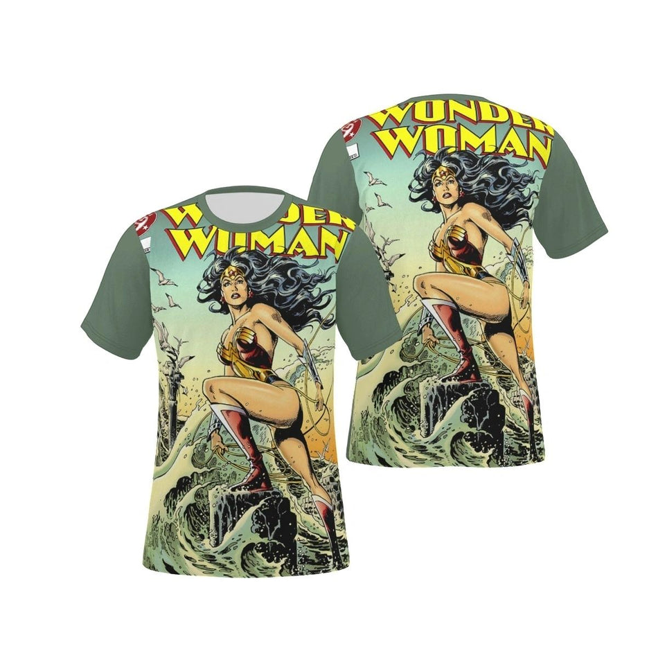 WONDER WOMAN 118 V2 ALL OVER PRINT SHIRT, BUTTON UP & TANK