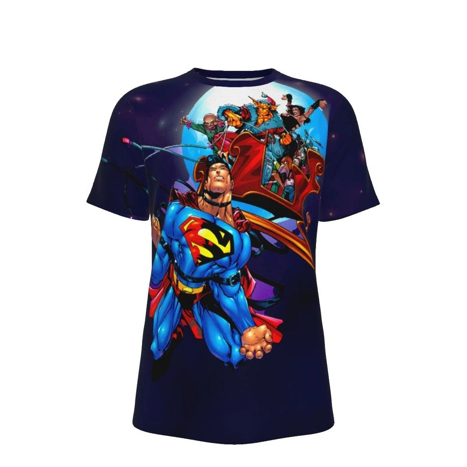 ACTION 762 OVER PRINT SHIRT & TANK - SUPERMAN PULLING SLEIGH