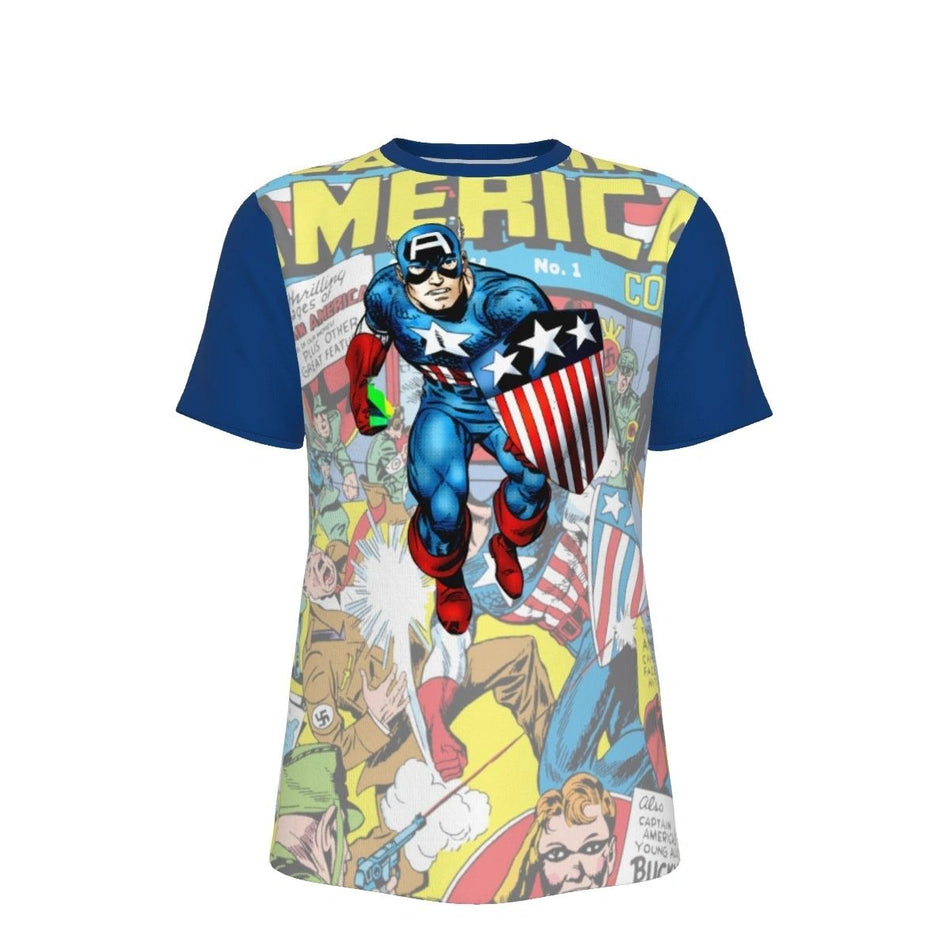 CAPTAIN AMERICA OVER CAP AMERICA COMICS 1 ALL OVER PRINT SHIRT & TANK -BYRNE