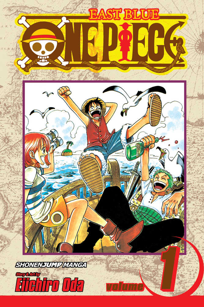 Stock Photo of  One Piece Graphic Novel Volume 01 (Curr Printing) (Jan138349) Viz Media Graphic Novels sold by Stronghold Collectibles of Acadiana Lafayette, LA
