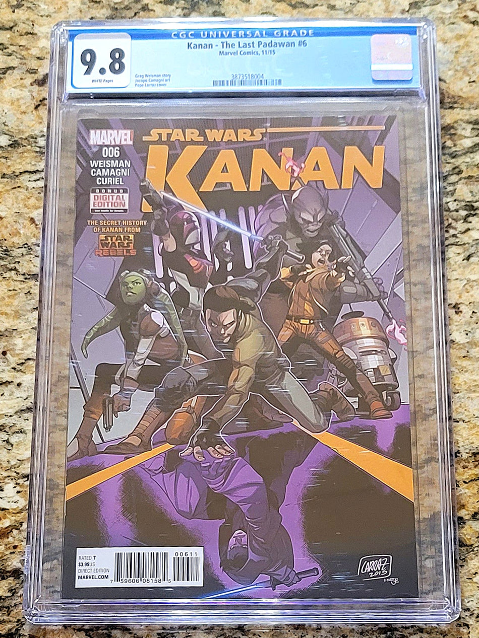 Star Wars Kanan the Last Padawan #1 (2015) CGC 9.8 1st Appearance Kanan, Ezra Bridger, Chopper, Hera Syndulla, Sabine Wren & Garazeb "Zeb" Orrelios