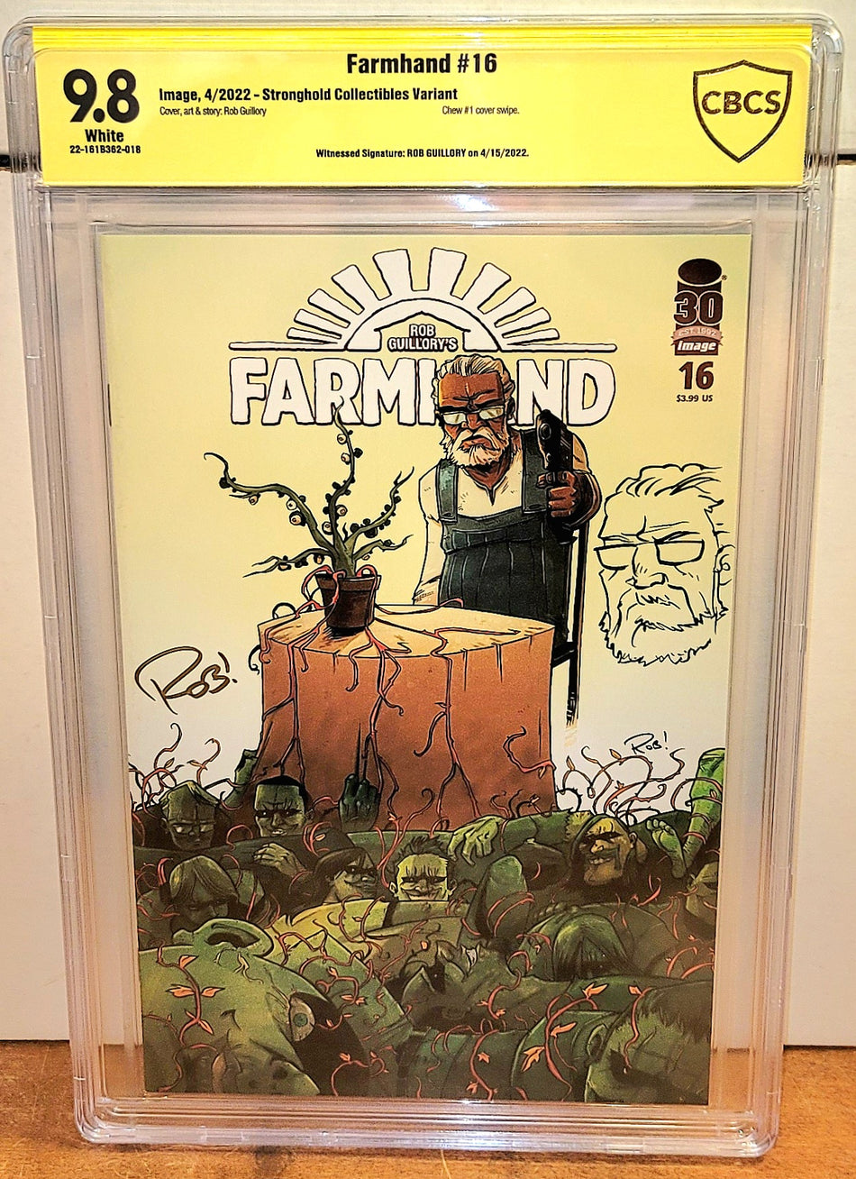 Farmhand #16 CBCS 9.8 SIGNED & REMARQUED by Guillory Stronghold Collectibles Store Excl Var LTD 500 Copies Chew #1 Homage by Rob Guillory