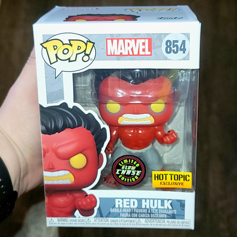 Funko Pop! Red Hulk GLOW CHASE #854 Hot Topic Excl