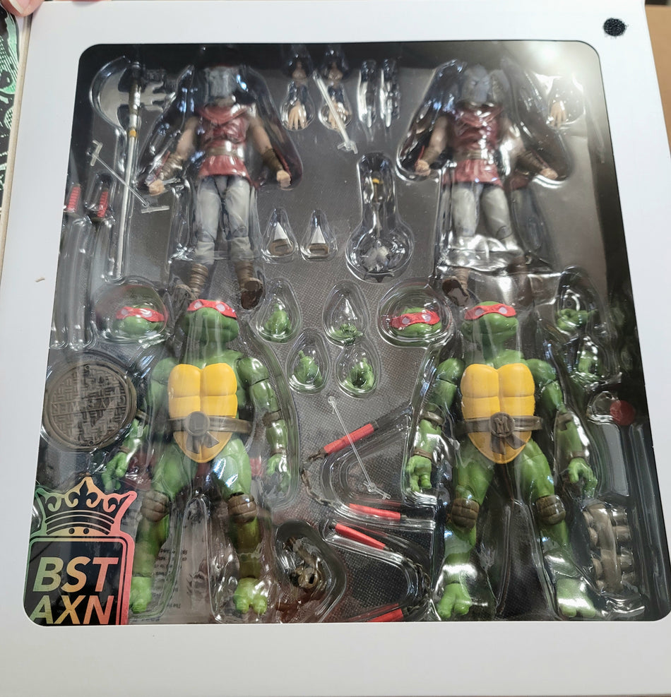 TMNT BST AXN 2 Foot Soldiers, Michelangelo & Leonardo Action Figure 4 Pack Set