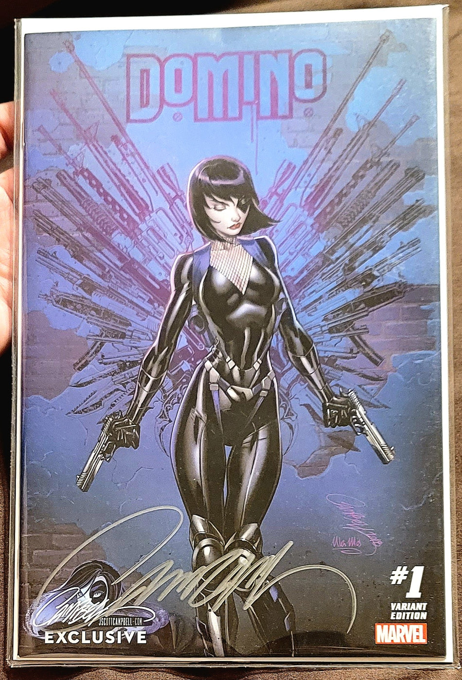 Domino #1D J Scott Campbell SIGNED with COA