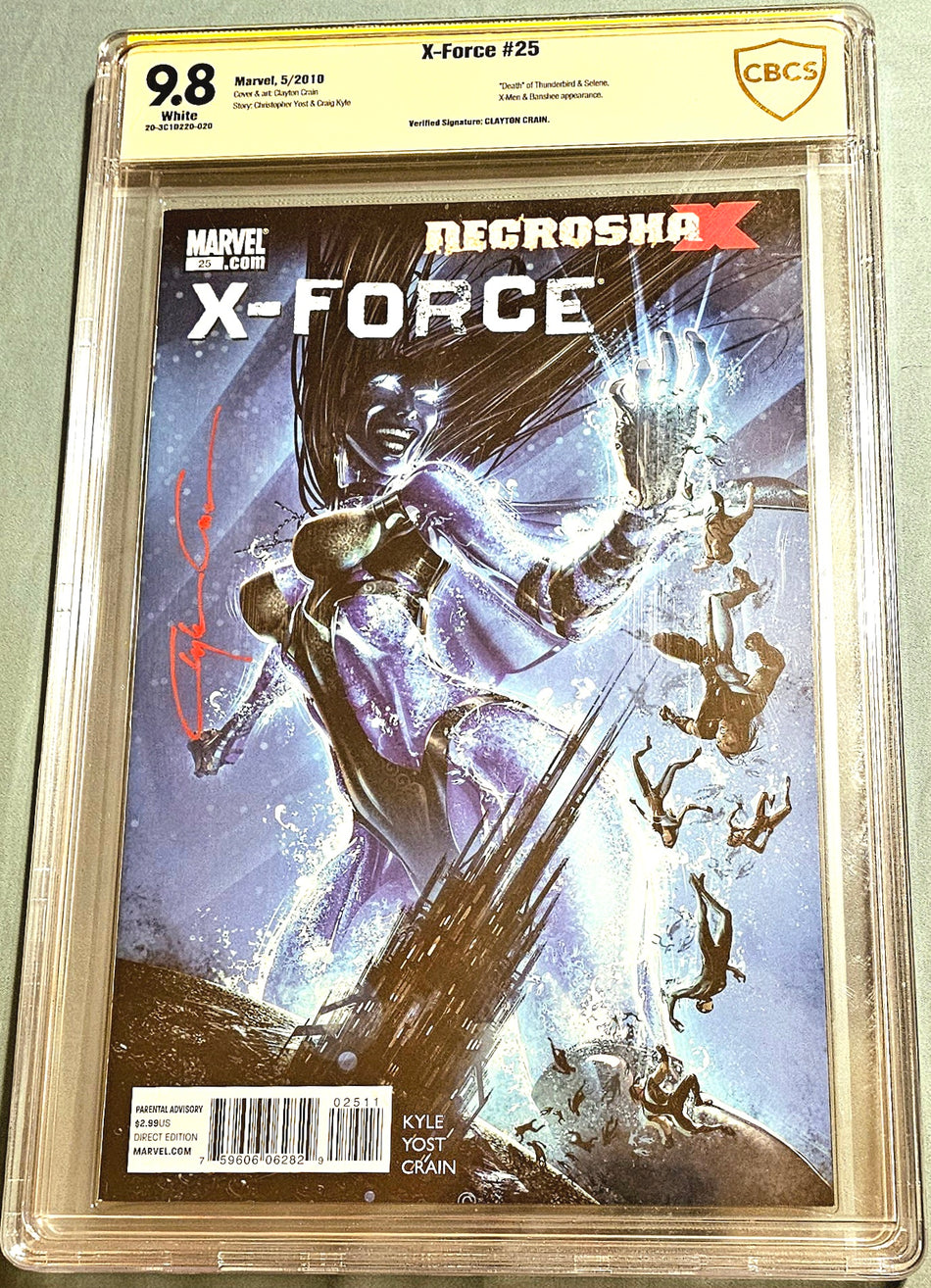 X-Force #25 CBCS 9.8 Verified Signature SIGNED by Clayton Crain (Death of Thunderbird & Selene)