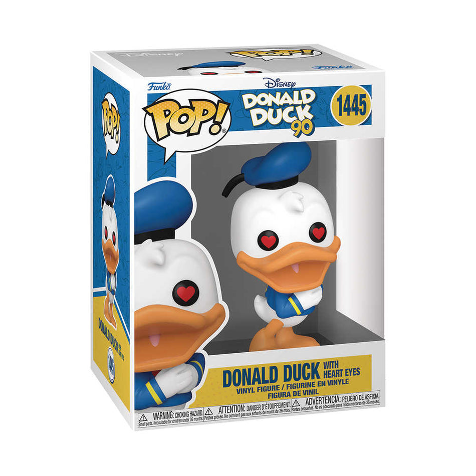 Stock Photo of Pop Disney Donald Duck 90th Donald Duck Heart Eyes Vinyl Figure ( Toys and Models sold by Stronghold Collectibles