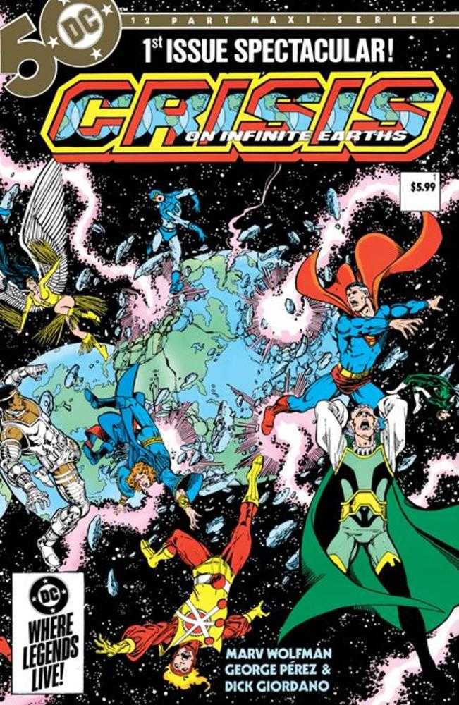 Stock Photo of Crisis On Infinite Earths #1 (Of 12) Facsimile Edition CVR B George Perez Wraparound Foil Comics sold by Stronghold Collectibles