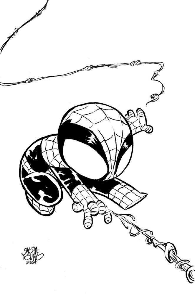 Stock photo of Amazing Spider-Man #51 Skottie Young's Big Marvel Virgin 1:50 Black & White Variant Comics sold by Stronghold Collectibles