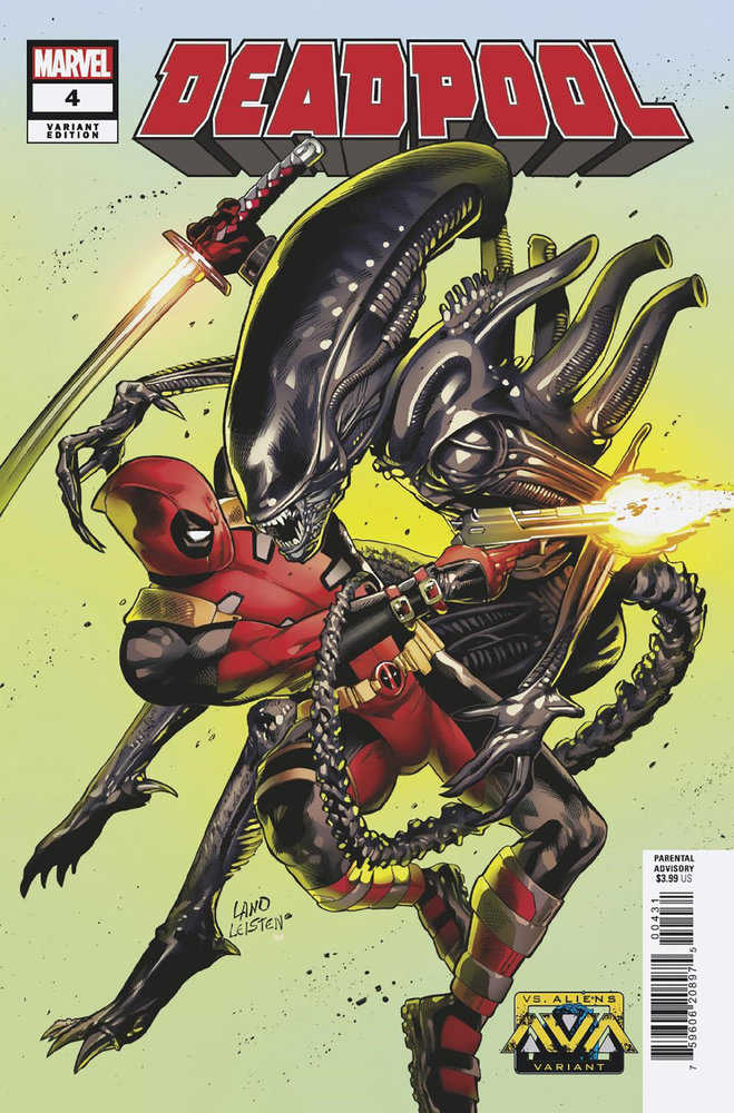 Stock photo of Deadpool #4 Greg Land Marvel vs. Alien Variant Marvel Comics Comics sold by Stronghold Collectibles of Acadiana, Lafayette, Louisiana