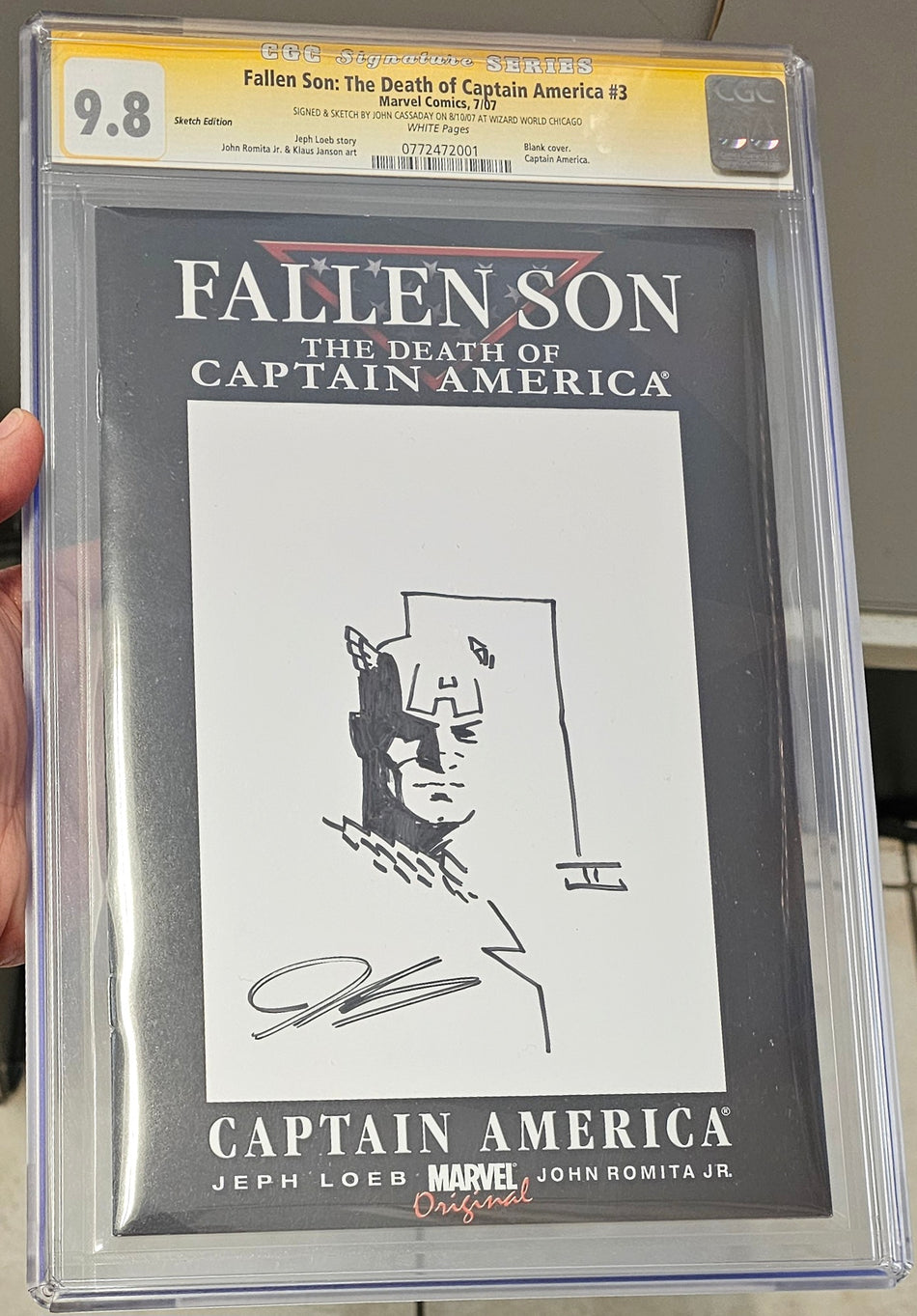 Fallen Son The Death of Captain America #3 CGC 9.8 SIGNED & SKETCHED by John Cassaday