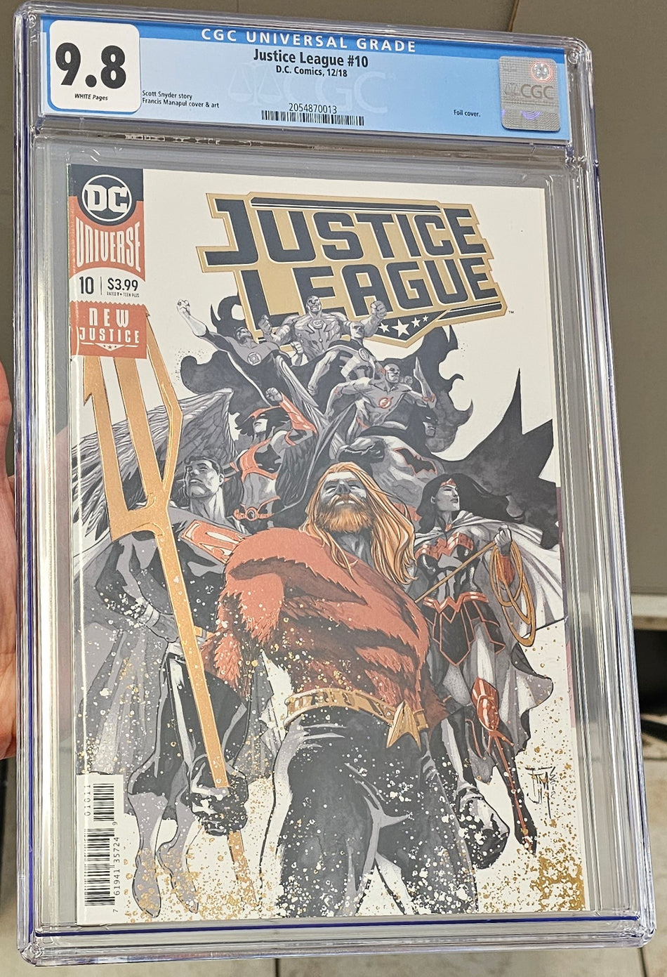 Justice League #10 CGC 9.8 Foil Cover