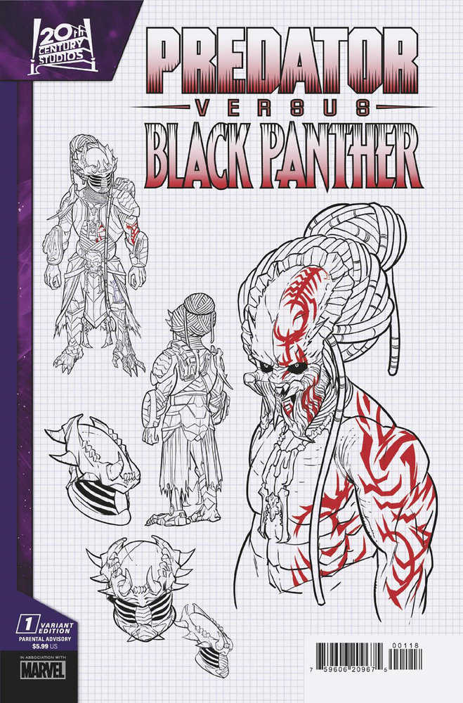 Stock photo of Predator vs. Black Panther #1 Chris Allen 1:10 Design Variant Marvel Comics Comics sold by Stronghold Collectibles of Acadiana Lafayette, Louisiana