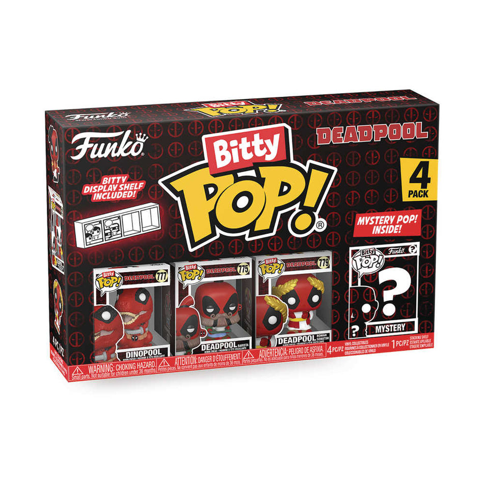Stock Photo of Bitty Pop Deadpool Dinopool 4pk FUNKO Toys and Models sold by Stronghold Collectibles of Acadiana Lafayette, LA