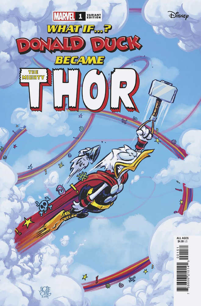 Stock Photo of Marvel & Disney: What If...? Donald Duck Became Thor #1 Skottie Young Variant Marvel Comics Comics sold by Stronghold Collectibles of Acadiana Lafayette, LA