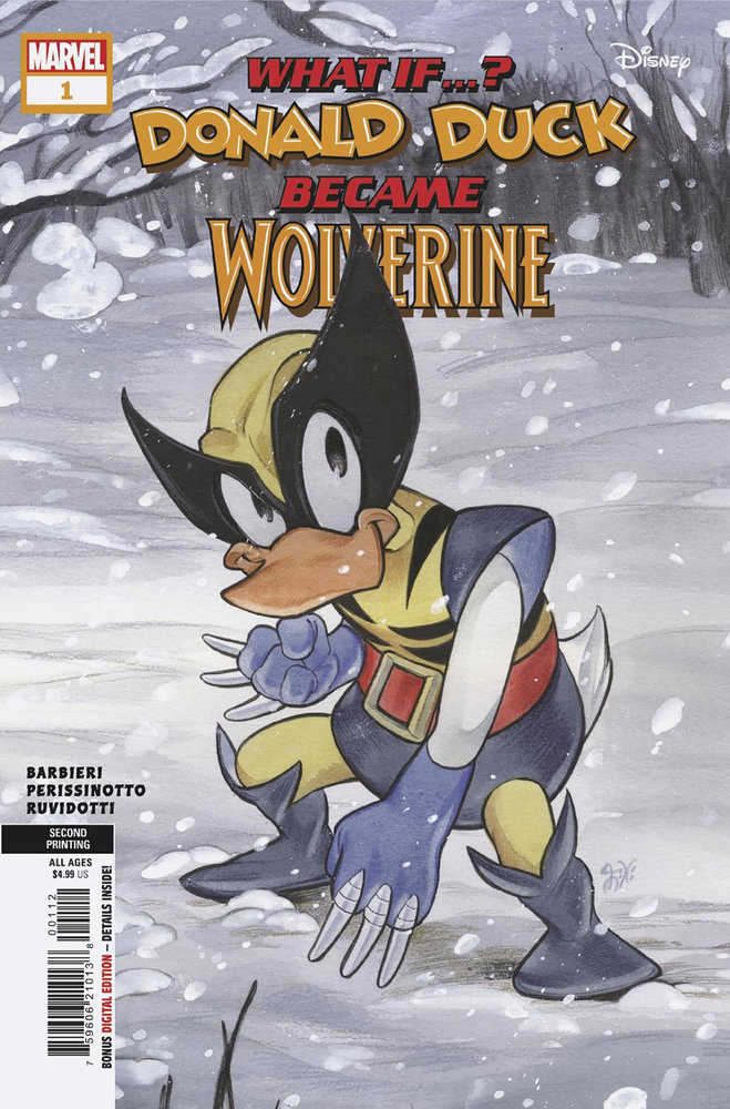 Stock Photo of Marvel & Disney: What If...? Donald Duck Became Wolverine #1 Peach Momoko 2nd Print Variant Marvel Comics Comics sold by Stronghold Collectibles of Acadiana Lafayette, LA