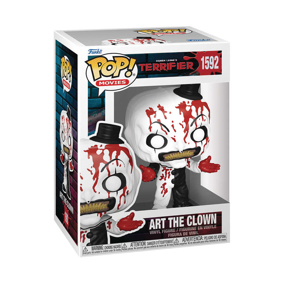 Stock Photo of Pop Movies Terrifier 2 Art The Clown Bd Vinyl Figure FUNKO Toys and Models sold by Stronghold Collectibles of Acadiana Lafayette, LA