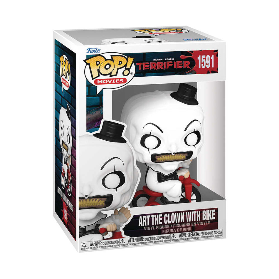 Stock Photo of Pop Movies Terrifier Art The Clown W Bike Vinyl Figure FUNKO Toys and Models sold by Stronghold Collectibles of Acadiana Lafayette, LA