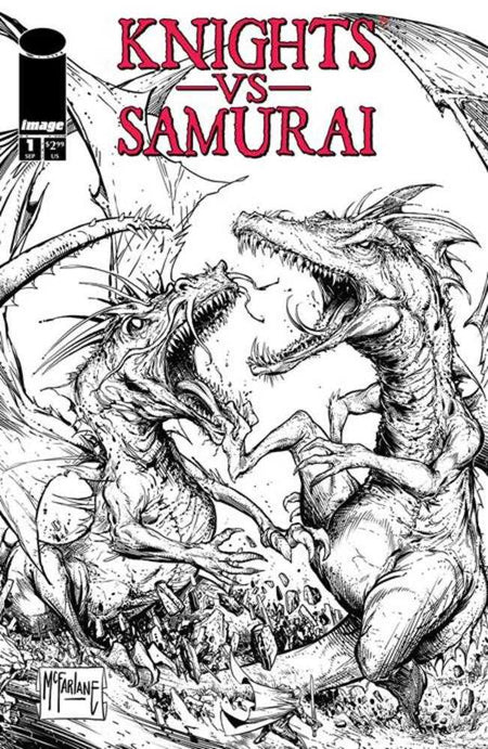 Stock Photo of Knights vs Samurai #1 CVR C Todd McFarlane Black & White Variant Image Comics Comics sold by Stronghold Collectibles of Acadiana Lafayette, LA