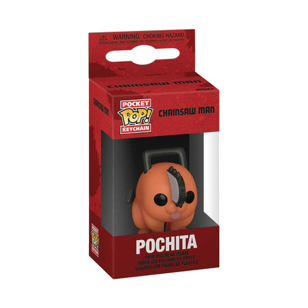 Stock Photo of Pop Keychain Chainsaw Man Pochita Vinyl Figure FUNKO Toys and Models sold by Stronghold Collectibles of Acadiana Lafayette, LA