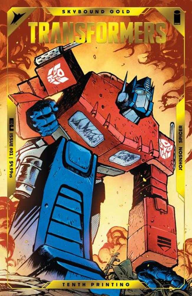 Stock Photo of Transformers #1 Tenth Printing CVR A Daniel Warren Johnson & Mike Spicer Optimus Prime Gold Foil Emboss Image Comics Comics sold by Stronghold Collectibles of Acadiana Lafayette, LA
