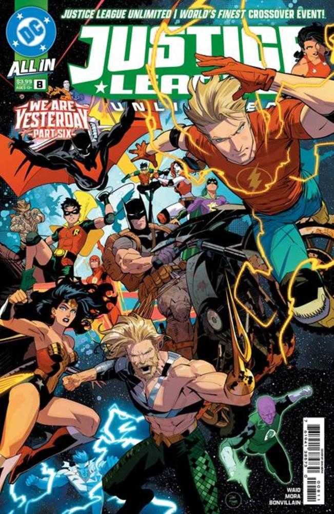 Stock Photo of Justice League Unlimited #8 CVR A Dan Mora Connecting (We Are Yesterday) DC Comics Comics sold by Stronghold Collectibles of Acadiana Lafayette, LA