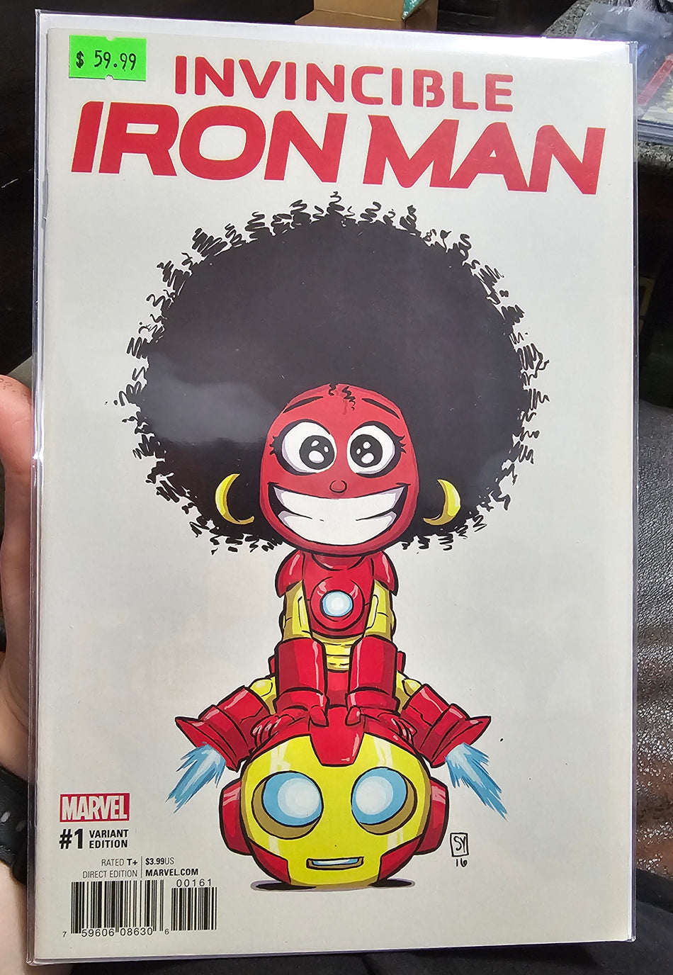 Invincible Iron Man #1 2017 Skottie Young Variant 1st Cover Appearance of Riri Williams as Ironheart in Costume