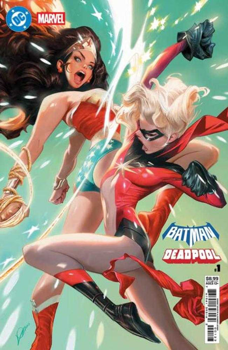 Stock Photo of  DC Marvel Batman Deadpool #1 (One Shot) Cover L Alexander Lozano Wonder Woman Ms Marvel Card Stock Variant DC Comics Comics sold by Stronghold Collectibles of Acadiana Lafayette, LA
