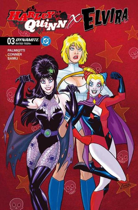 Stock Photo of  Harley Quinn X Elvira #3 Cover A Amanda Conner Red Dynamite Entertainment Comics sold by Stronghold Collectibles of Acadiana Lafayette, LA