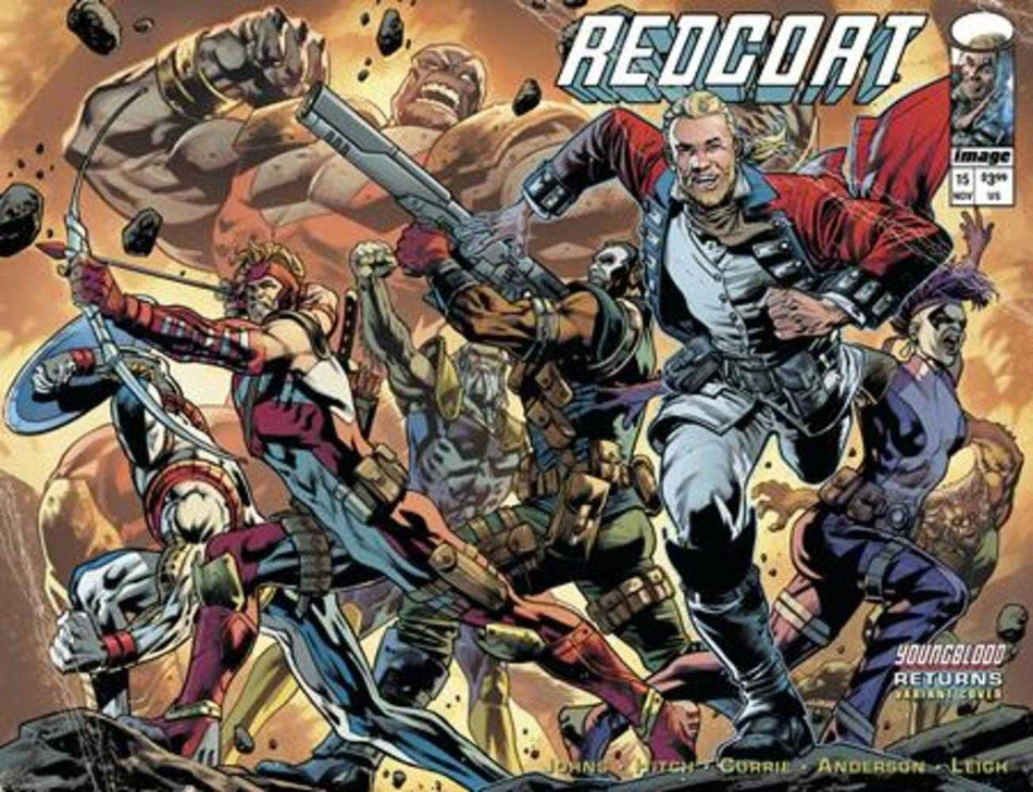Stock Photo of Redcoat #15 CVR D Bryan Hitch Youngblood Team Up Wraparound Variant Image Comics Comics sold by Stronghold Collectibles of Acadiana Lafayette, LA