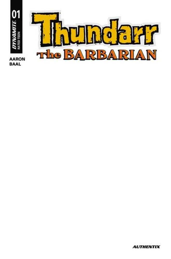 Stock Photo of  Thundarr The Barbarian #1 Cover G Blank Authentix Variant Dynamite Entertainment Comics sold by Stronghold Collectibles of Acadiana Lafayette, LA