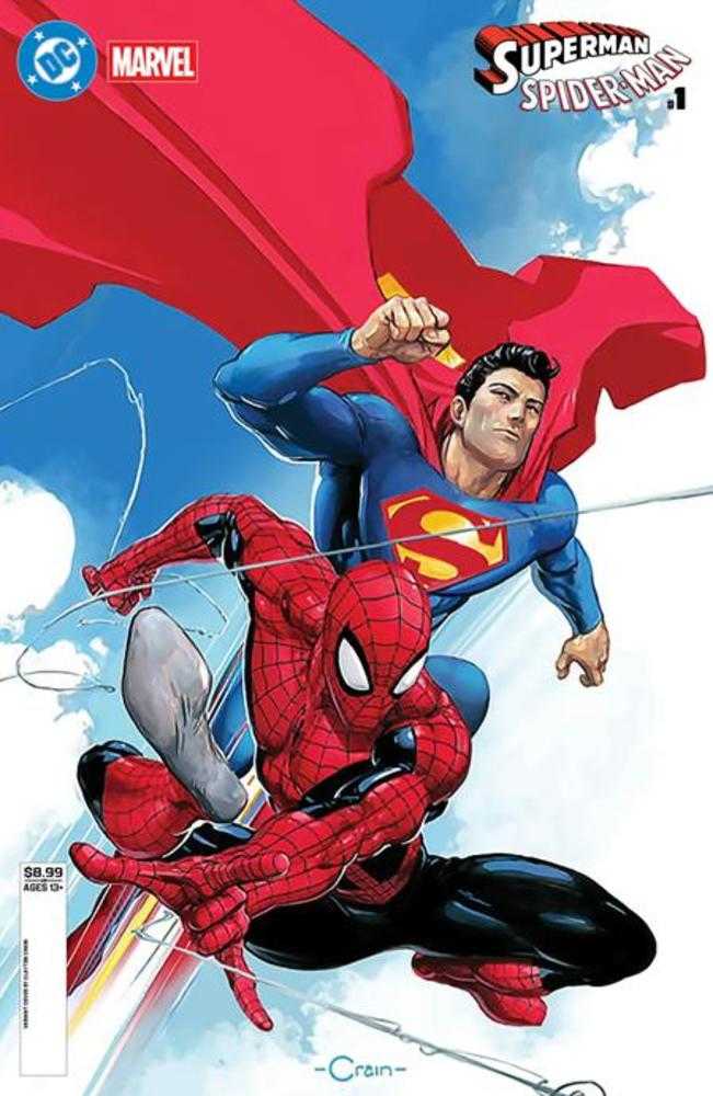 DC Marvel Superman Spider-Man #1 (One Shot) Cover D Clayton Crain Card Stock Variant PRESALE Orders Due 3/2