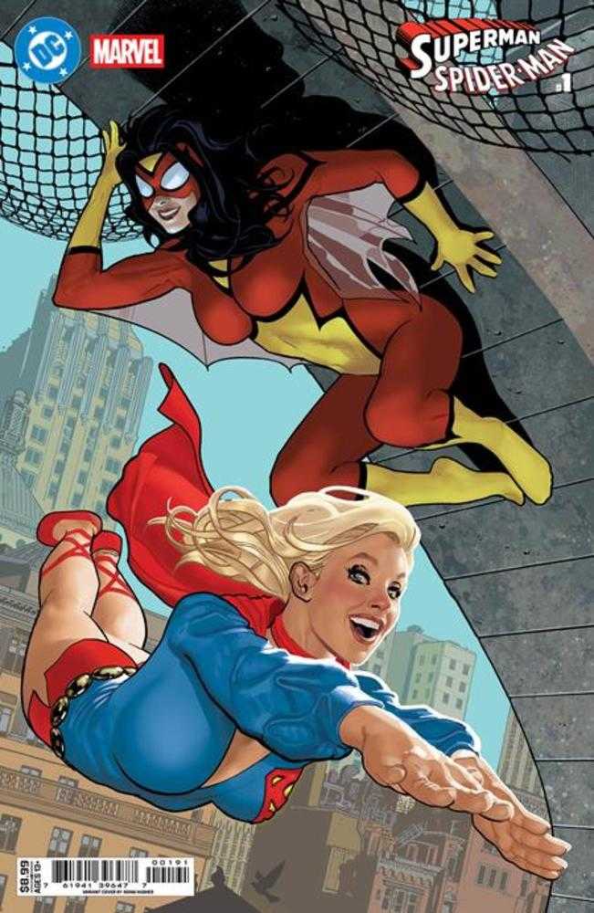 Stock Photo of  DC Marvel Superman Spider-Man #1 (One Shot) Cover I Adam Hughes Supergirl 70 S & Spider Woman 70 S Card Stock Variant DC Comics Comics sold by Stronghold Collectibles of Acadiana Lafayette, LA