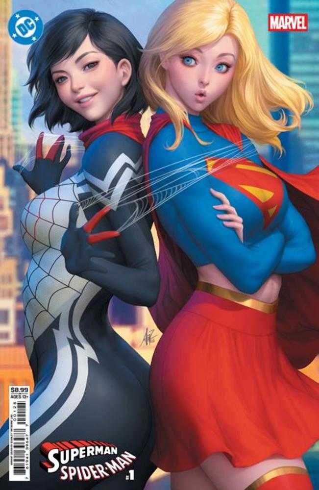 Stock Photo of  DC Marvel Superman Spider-Man #1 (One Shot) Cover M Stanley Artgerm Lau Supergirl & Silk Card Stock Variant DC Comics Comics sold by Stronghold Collectibles of Acadiana Lafayette, LA