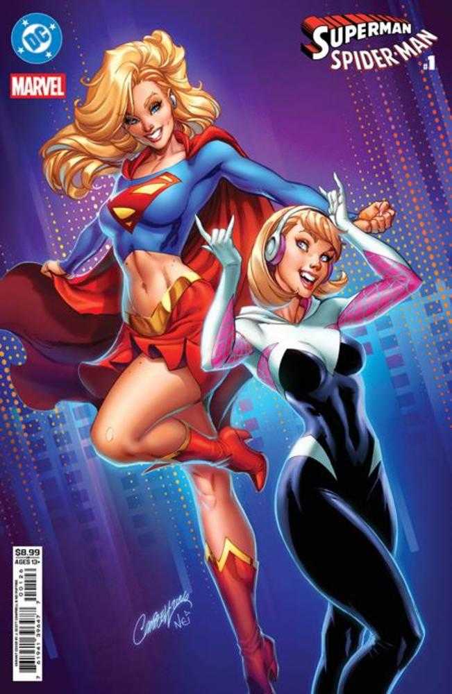 Stock Photo of  DC Marvel Superman Spider-Man #1 (One Shot) Cover N J Scott Campbell Supergirl & Spider Gwen Card Stock Variant DC Comics Comics sold by Stronghold Collectibles of Acadiana Lafayette, LA