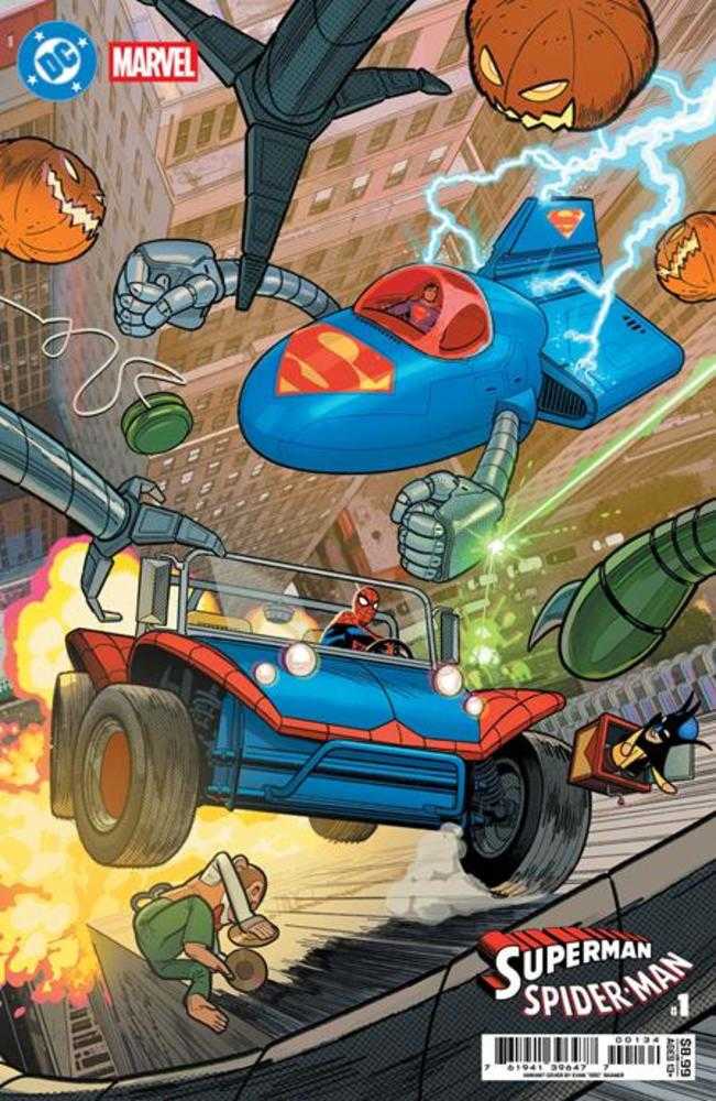 Stock Photo of  DC Marvel Superman Spider-Man #1 (One Shot) Cover T Evan Doc Shaner Supermobile & Spider Mobile Card Stock Variant DC Comics Comics sold by Stronghold Collectibles of Acadiana Lafayette, LA