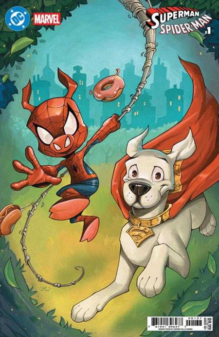 Stock Photo of  DC Marvel Superman Spider-Man #1 (One Shot) Cover W Chrissie Zullo Krypto & Spider Ham Card Stock Variant DC Comics Comics sold by Stronghold Collectibles of Acadiana Lafayette, LA